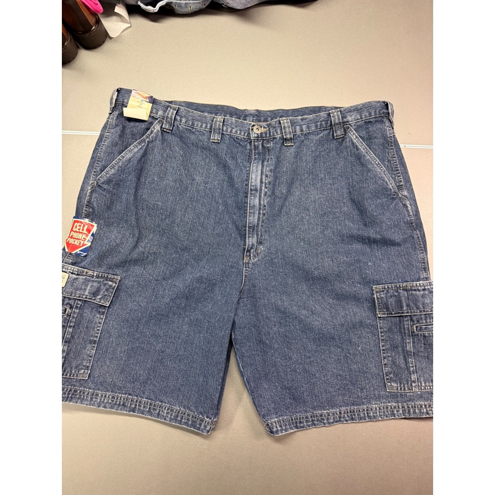 Wrangler Originals Mens Blue‎ Denim Cargo Shorts 60ORLDS Cell Phone Pocket 46